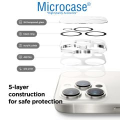 Microcase  Iphone 16 Pro  / 16 Pro Max  3D Kamera Camı Lens Koruyucu Glass Şeffaf Night DELUX Version-AL3403