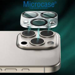 Microcase  Iphone 16 Pro  / 16 Pro Max  3D Kamera Camı Lens Koruyucu Glass Şeffaf Night DELUX Version-AL3403