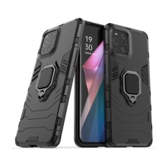 Microcase Oppo Find X3 Pro Batman Yüzüklü Armor Kılıf - Siyah