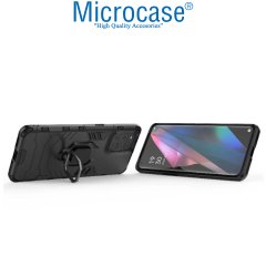 Microcase Oppo Find X3 Pro Batman Yüzüklü Armor Kılıf - Siyah