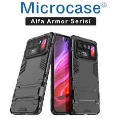 Microcase Xiaomi Mi 11 Ultra Alfa Armor Standlı Perfect Koruma Kılıf - Siyah