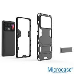 Microcase Xiaomi Mi 11 Ultra Alfa Armor Standlı Perfect Koruma Kılıf - Siyah