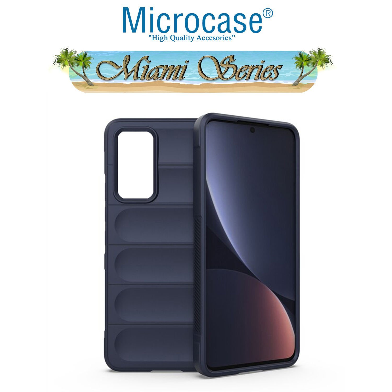 Microcase Xiaomi Mi 12 Lite Miami Serisi Darbeye Dayanıklı Silikon Kılıf - Lacivert