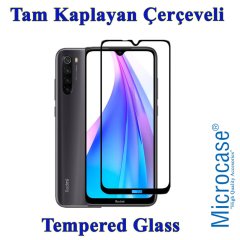 Microcase Xiaomi Redmi Note 8T Tam Kaplayan Çerçeveli Tempered Cam - Siyah