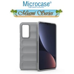 Microcase Xiaomi Mi 12 Lite Miami Serisi Darbeye Dayanıklı Silikon Kılıf - Açık Gri