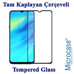 Microcase Realme X2 Pro Tam Kaplayan Çerçeveli Tempered Cam - Siyah