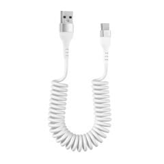 Microcase Type-C Spiral Tasarım USB Şarj ve Data Kablosu 1 metre Beyaz - AL3999