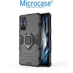 Microcase Xiaomi Redmi K50 Gaming Batman Yüzüklü Armor Kılıf - Siyah