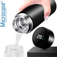 Microcase Paslanmaz Çelik Dijital Termometreli 500 ml Sıcak Soğuk Tutan Çay Kahve Su Termosu - AL3672