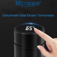 Microcase Paslanmaz Çelik Dijital Termometreli 500 ml Sıcak Soğuk Tutan Çay Kahve Su Termosu - AL3672