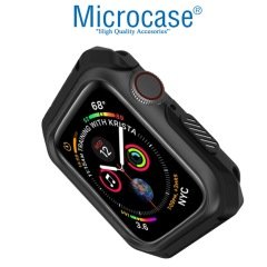 Microcase Apple Watch Seri 6 40 mm Defender Seri Silikon Kılıf - Siyah