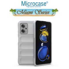 Microcase Xiaomi Poco M4 5G Miami Serisi Darbeye Dayanıklı Silikon Kılıf - Açık Gri