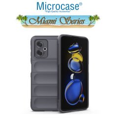Microcase Xiaomi Poco M4 5G Miami Serisi Darbeye Dayanıklı Silikon Kılıf - Koyu Gri