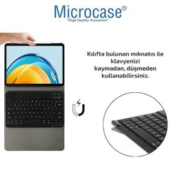 Microcase Samsung Galaxy Tab S10 Plus SM-X820  12.4 inch Tablet Uyumlu Bluetooth Klavyeli Standlı Kılıf - BKK4