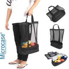 Microcase 2 Katlı Soğutucu Termal Buzluk Bölmeli Plaj Kamp Seyehat Çantası 50 lt Siyah AL4519