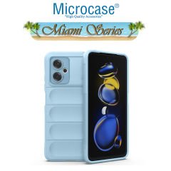Microcase Xiaomi Poco M4 5G Miami Serisi Darbeye Dayanıklı Silikon Kılıf - Açık Mavi