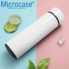 Microcase Paslanmaz Çelik Dijital Termometreli 500 ml Sıcak Soğuk Tutan Çay Kahve Su Termosu - AL3672 beyaz