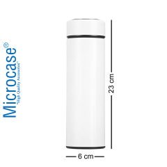 Microcase Paslanmaz Çelik Dijital Termometreli 500 ml Sıcak Soğuk Tutan Çay Kahve Su Termosu - AL3672 beyaz