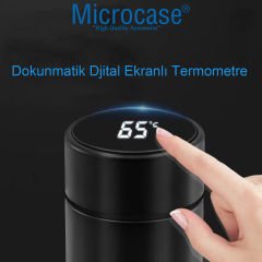 Microcase Paslanmaz Çelik Dijital Termometreli 500 ml Sıcak Soğuk Tutan Çay Kahve Su Termosu - AL3672 beyaz