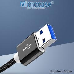 Microcase Yüksek Hızlı USB 3.0 Örgülü Uzatma Kablosu - 50 cm AL2865