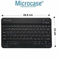Microcase Samsung Galaxy Tab S10 Plus SM-X820 12.4 inch  Tablet için Tablet Bluetooth Klavye ve Mouse + Kılıf BKK6