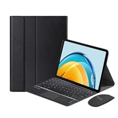 Microcase Samsung Galaxy Tab S10 Plus SM-X820 12.4 inch   Uyumlu Bluetooth Touchpad Klavye+Bluetooth Mouse+Standlı Kılıf-BKK7