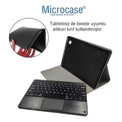Microcase Samsung Galaxy Tab S10 Plus SM-X820 12.4 inch   Uyumlu Bluetooth Touchpad Klavye+Bluetooth Mouse+Standlı Kılıf-BKK7