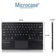 Microcase Samsung Galaxy Tab S10 Plus SM-X820 12.4 inch   Uyumlu Bluetooth Touchpad Klavye+Bluetooth Mouse+Standlı Kılıf-BKK7