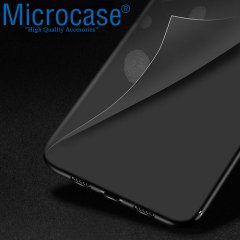 Microcase Xiaomi Redmi 8A Elektrocase Serisi Kamera Korumalı Silikon Kılıf - Siyah + Tempered Glass Cam Koruma