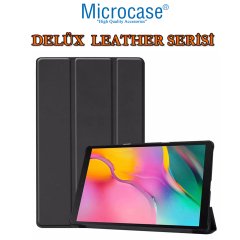 Microcase Samsung Galaxy Tab A 10.1 2019 T510 T515 Delüx Leather Serisi Standlı Kılıf - Siyah