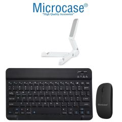 Microcase Apple iPad Air 13 2024 Tablet için  Tablet Bluetooth Klavye 27 cm(TR Sticker)+Bluetooth Mouse+Stand AL2755