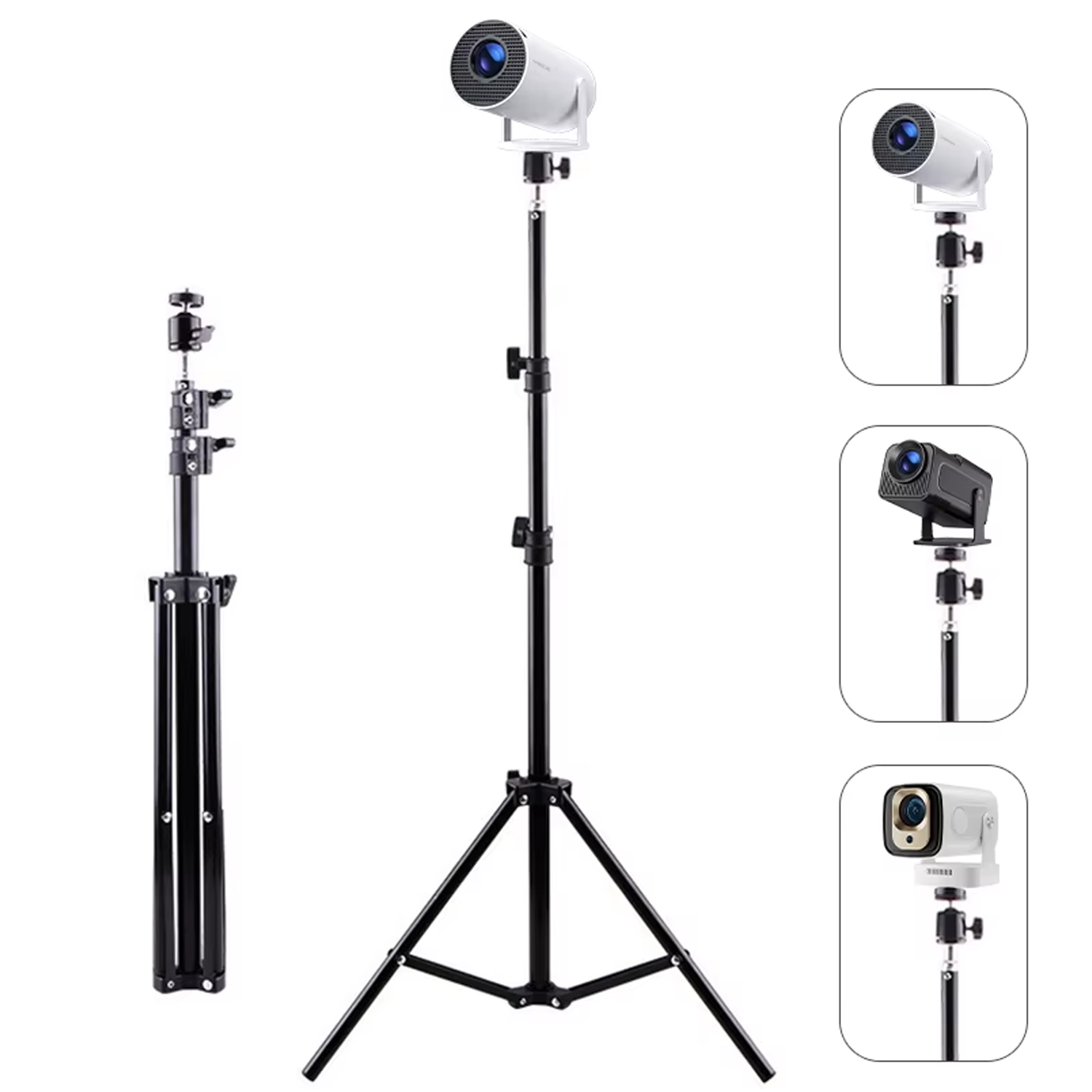 Microcase Taşınabilir Projeksiyon Cihazı Vb 1/4 Vida Girişli 2.1 mt Eğim ve Açı Ayarlamalı Tripod - AL5173