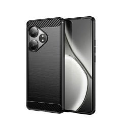 Microcase  Realme GT 6T/GT6/GT NEO 6/GT NEO 6 SE  ile Uyumlu   Brushed Carbon Fiber Silikon Kılıf - Siyah AL3332