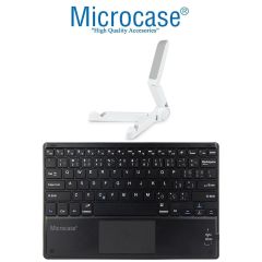 Microcase Apple iPad Air 13 2024 Tablet için  Tablet Bluetooth Touchpad Klavye 28 cm (TR Sticker) + Tablet Standı - AL2756