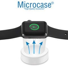 Microcase Apple Watch Seri 6 44 mm için Manyetik Şarj Aygıtlı USB Kablo 1 Metre - Beyaz