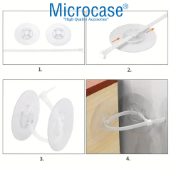 Microcase Yapışkanlı Eşya Sabitleyici Aparat Düşmeyi Önleyici Deprem Ve Çocuk Koruma - AL5184 4 ADET