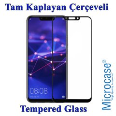Microcase Huawei Mate 20 Lite Tam Kaplayan Çerçeveli Tempered Cam