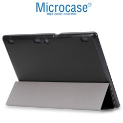 Microcase Lenovo Tab 2 A10-70 Delüx Leather Serisi Standlı Kılıf - Siyah