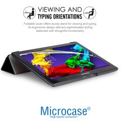 Microcase Lenovo Tab 2 A10-70 Delüx Leather Serisi Standlı Kılıf - Siyah