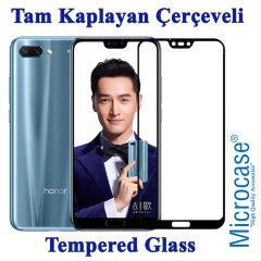 Huawei Honor 10 Tam Kaplayan Çerçeveli Tempered Ekran Koruyucu-Sİ