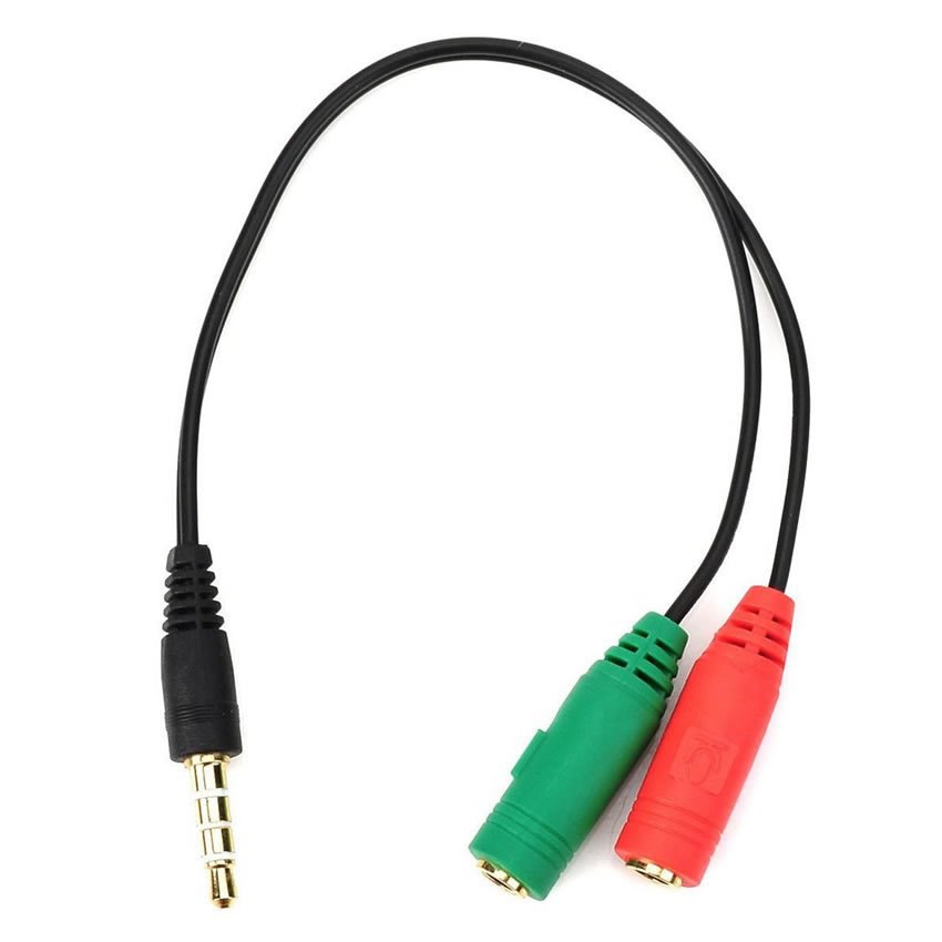 4 pin 3.5mm Stereo Erkek - 2 x 3.5mm Stereo Dişi Girişli Kablo