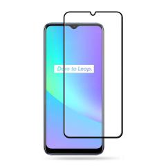 Microcase Realme C25S Tam Kaplayan Çerçeveli Cam - Siyah