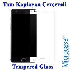 OnePlus 3-3T Tam Kaplayan Çerçeveli Tempered Ekran Koruyucu-BEYAZ