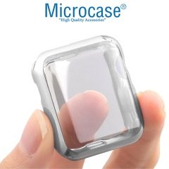 Microcase Apple Watch Seri 6 44 mm Shine Serisi Kılıf - Gümüş