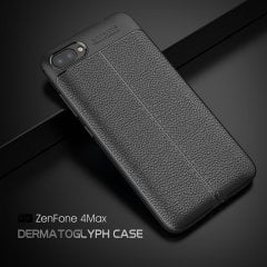 Asus Zenfone 4 Max ZC554KL Leather Effect Silikon Kılıf + Nano Film