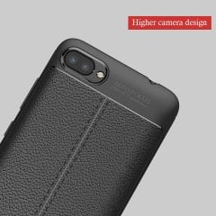Asus Zenfone 4 Max ZC554KL Leather Effect Silikon Kılıf + Nano Film