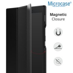 Microcase Lenovo Tab 4 8 Delüx Leather Serisi Standlı Kılıf - Siyah