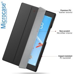 Microcase Lenovo Tab 4 8 Delüx Leather Serisi Standlı Kılıf - Siyah