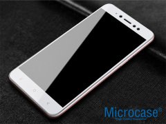 Redmi Note 5A Prime Tam Kaplayan Çerçeveli Tempered Koruma-BEYAZ