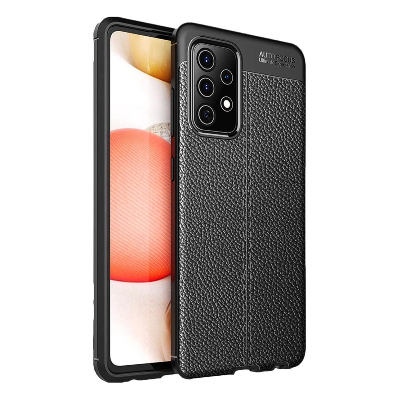 Microcase Samsung Galaxy A52S Leather Silikon Kılıf - Siyah